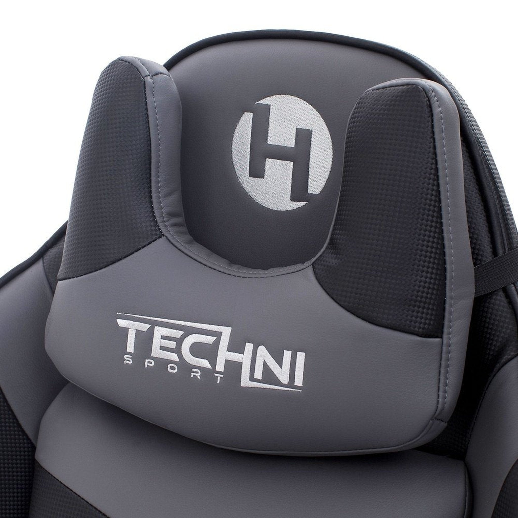 Techni Sport TS-61 Ergonomic High Back Racer Style Video Gaming Chair, Grey/Black Techni Sport Gaming Chairs