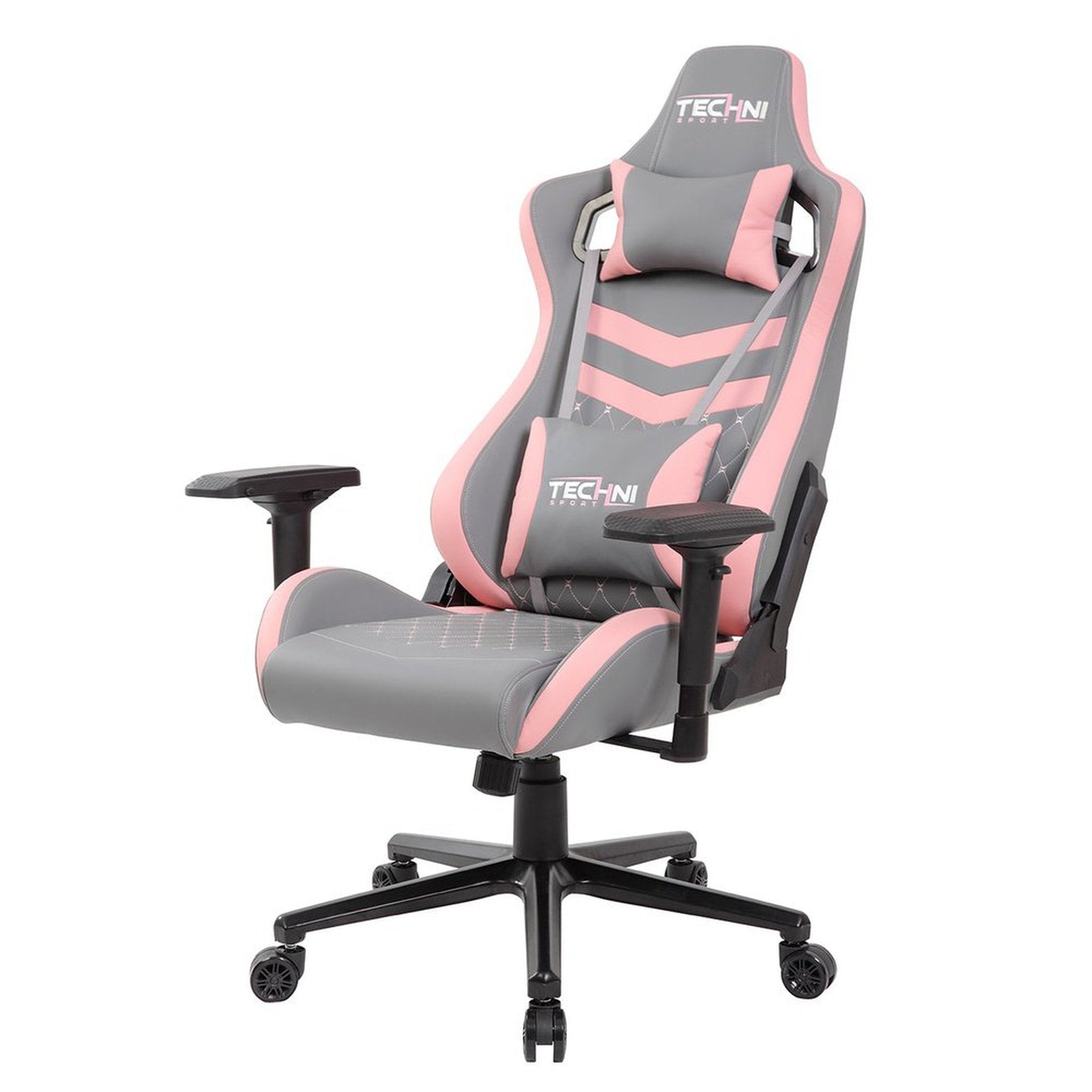 Techni Sport TS83 GameMaster Series Pink/Grey Gaming Chair High Back Racer Style Techni Sport Gaming Chairs