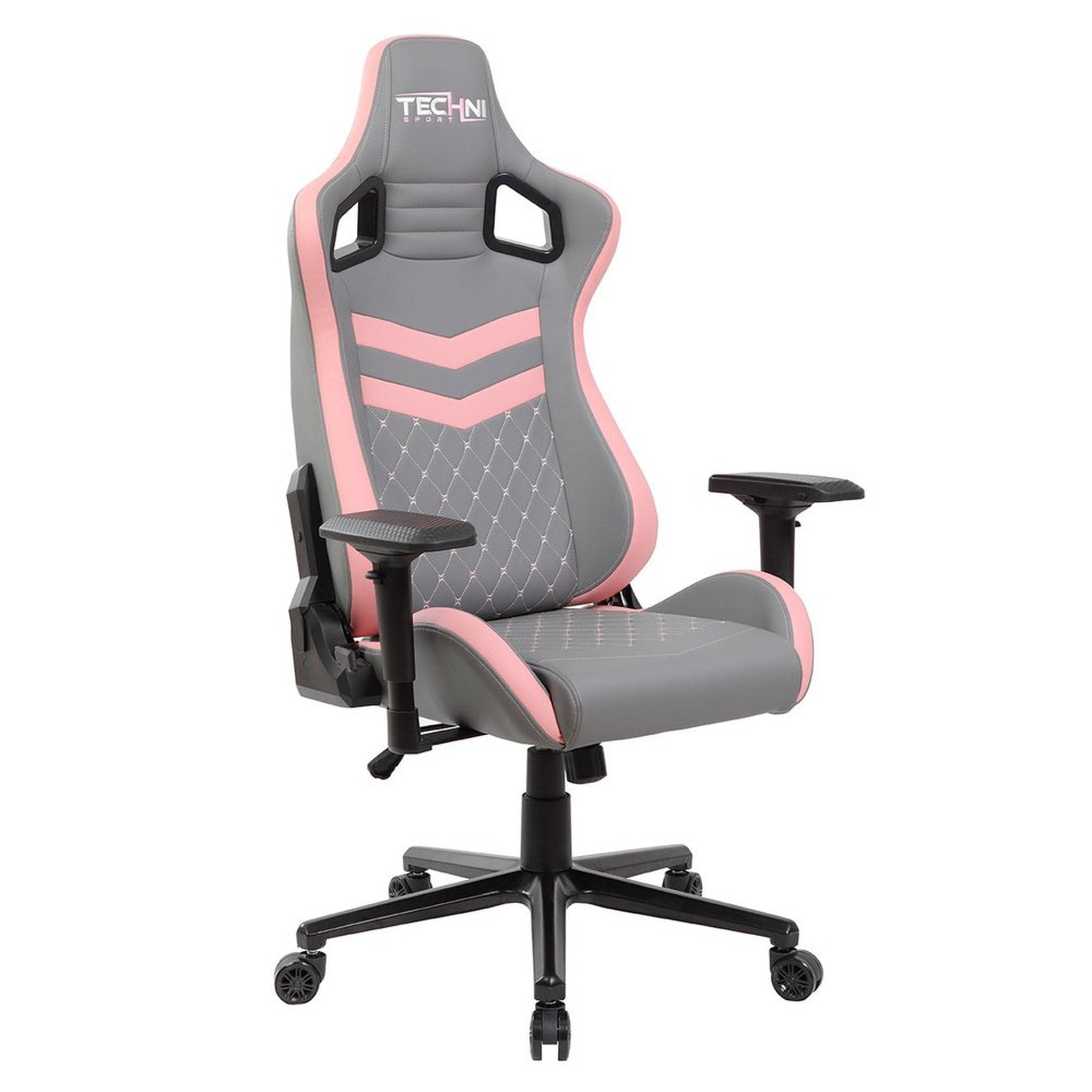 Techni Sport TS83 GameMaster Series Pink/Grey Gaming Chair High Back Racer Style Techni Sport Gaming Chairs