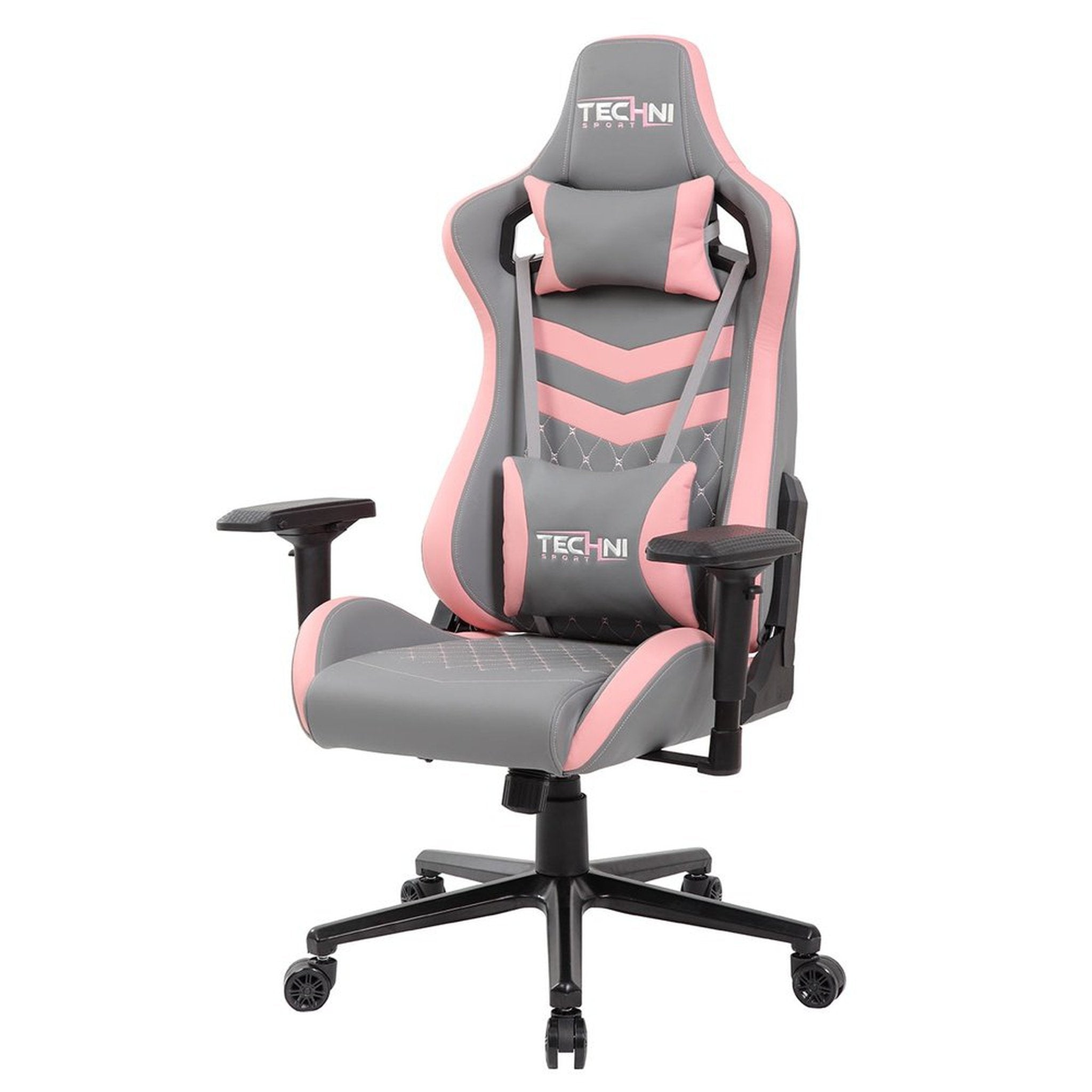 Techni Sport TS83 GameMaster Series Pink/Grey Gaming Chair High Back Racer Style Techni Sport Gaming Chairs