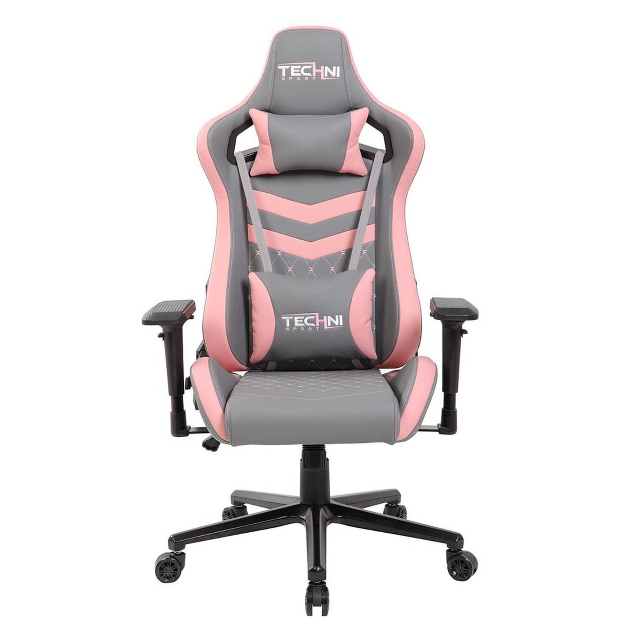 Techni Sport TS83 GameMaster Series Pink/Grey Gaming Chair High Back Racer Style Techni Sport Gaming Chairs