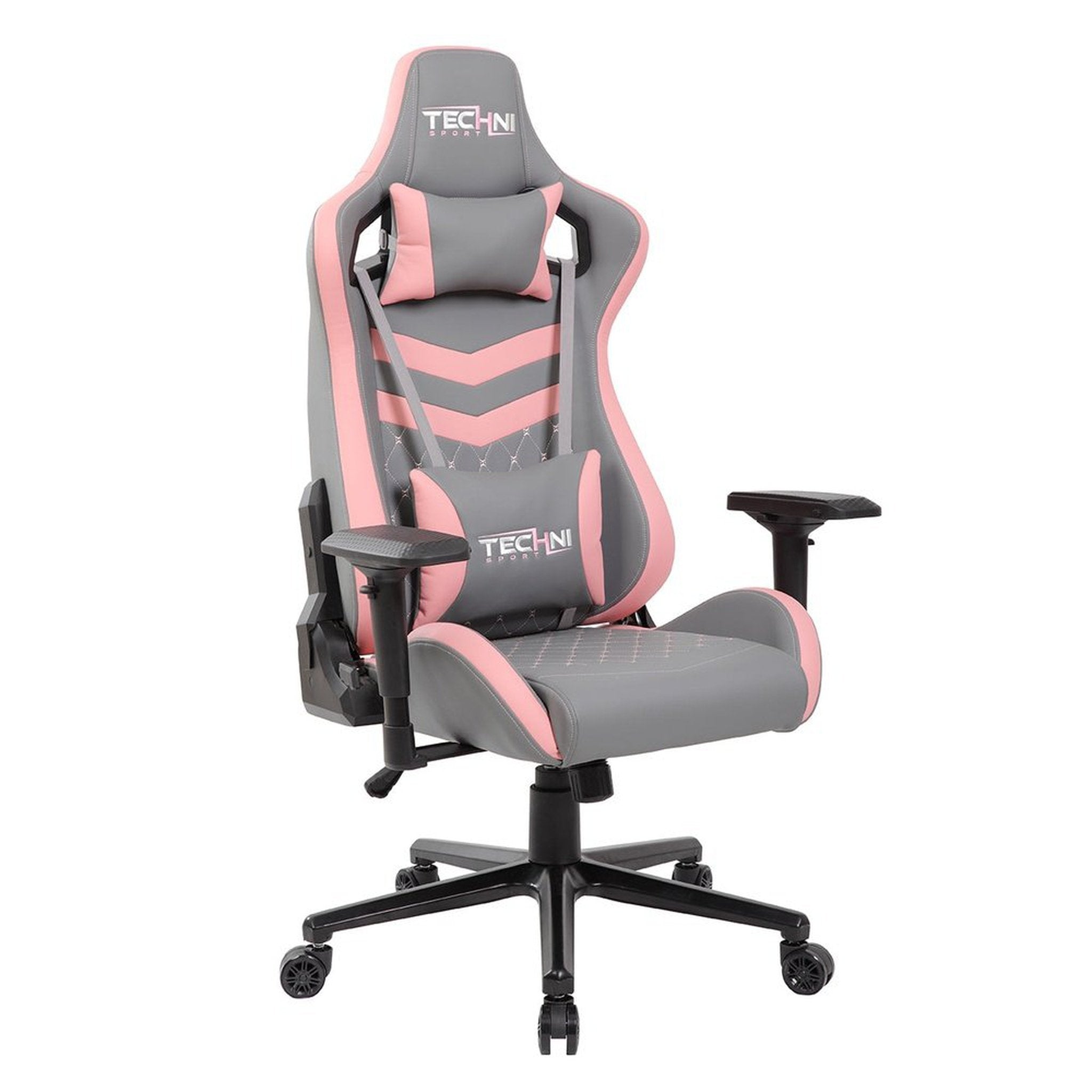 Techni Sport TS83 GameMaster Series Pink/Grey Gaming Chair High Back Racer Style Techni Sport Gaming Chairs