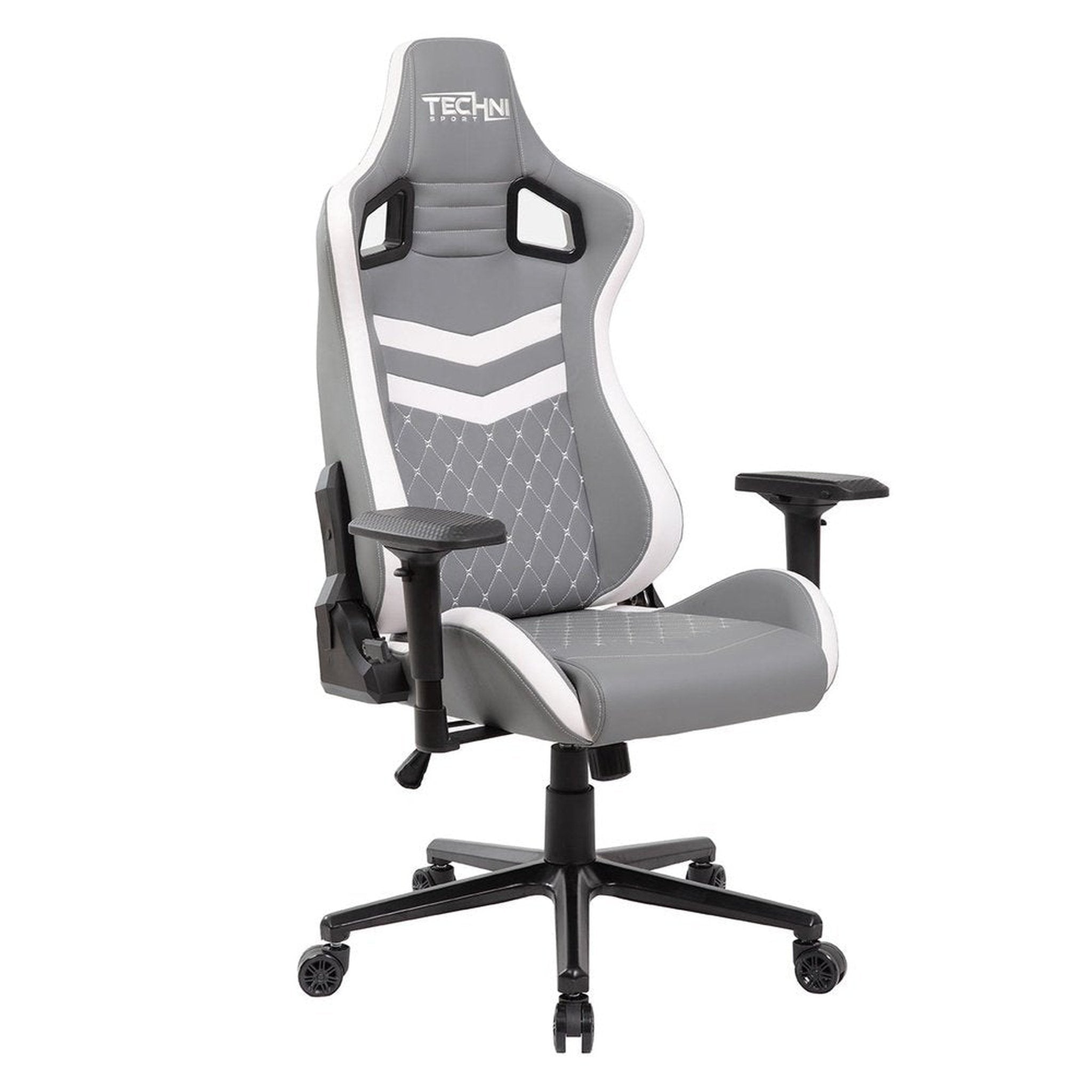 Techni Sport TS-83 Ergonomic High Back Racer Style PC Gaming Chair, Grey/White Techni Sport Gaming Chairs