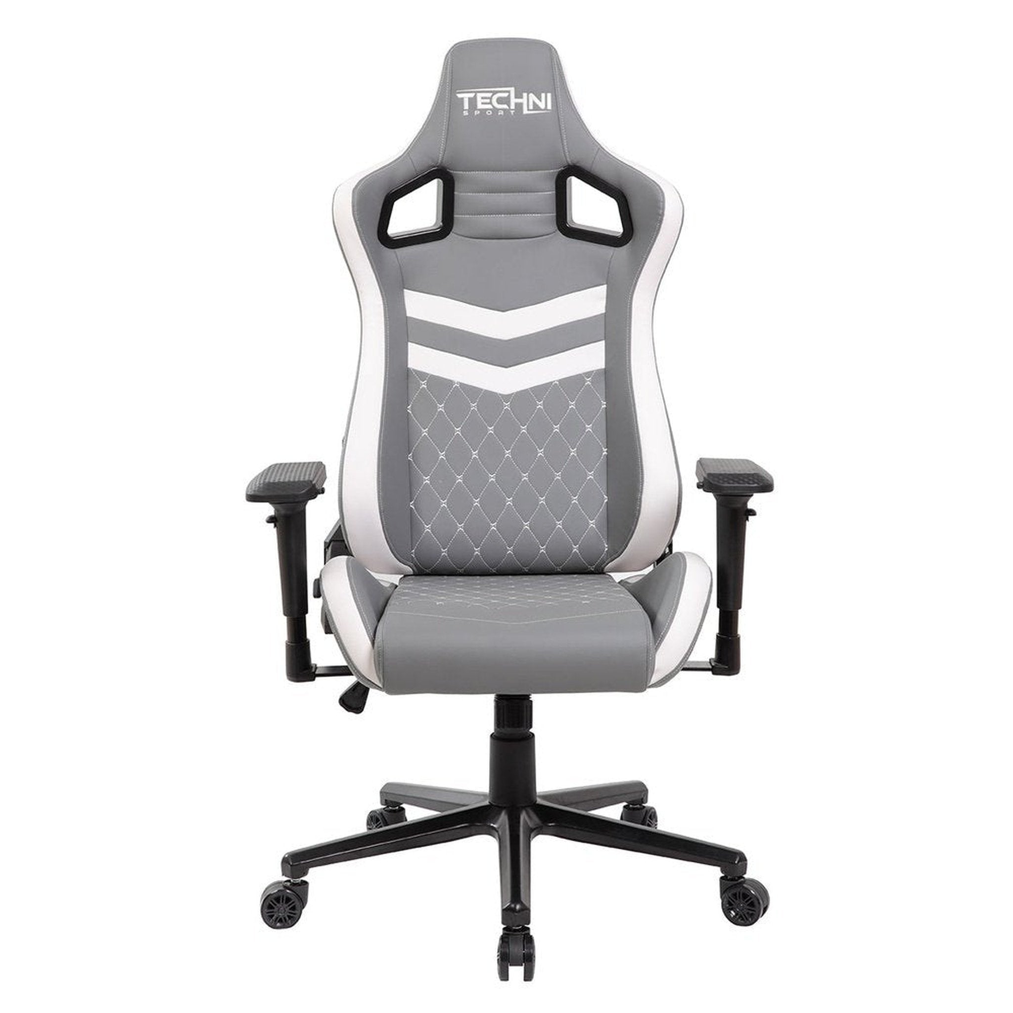 Techni Sport TS-83 Ergonomic High Back Racer Style PC Gaming Chair, Grey/White Techni Sport Gaming Chairs