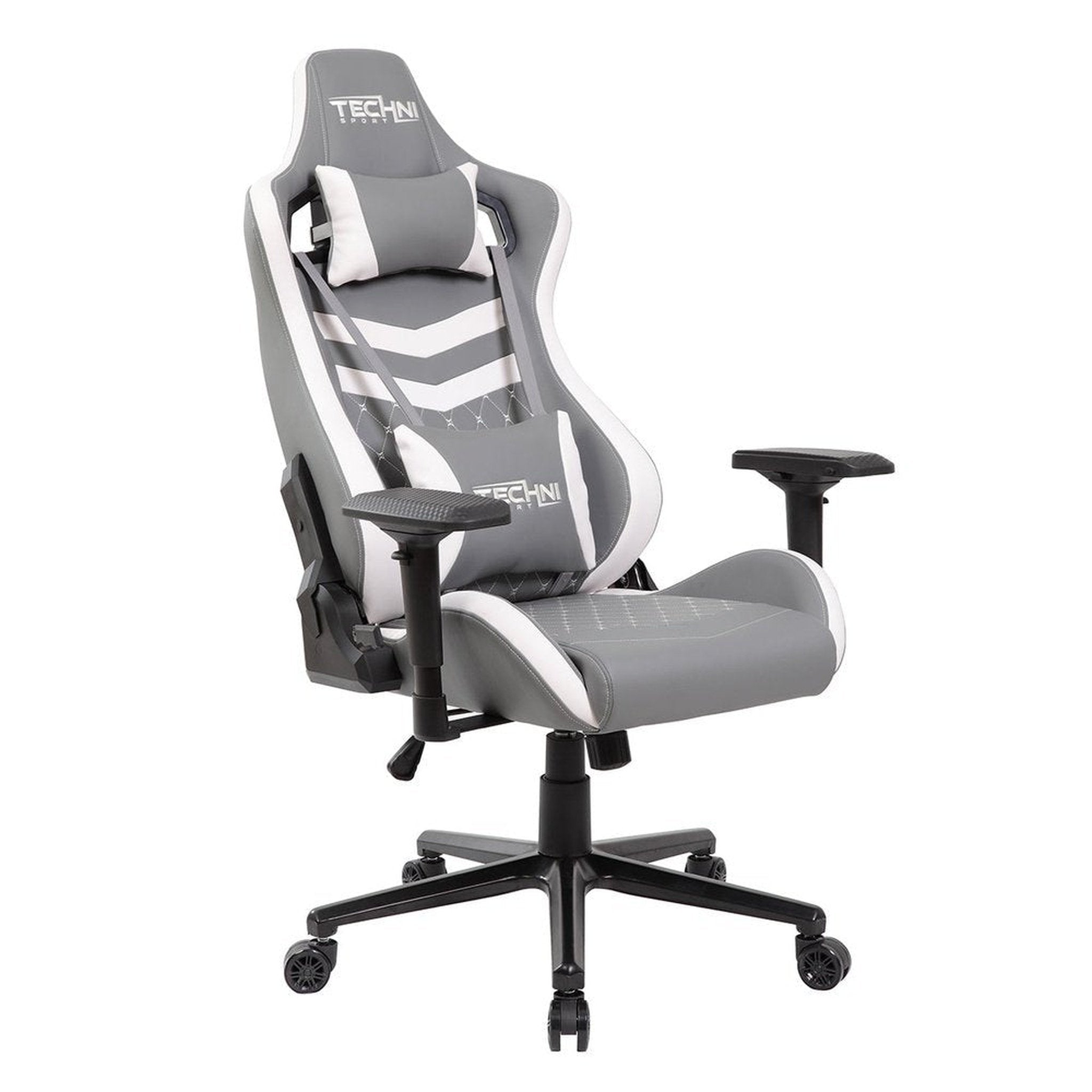 Techni Sport TS-83 Ergonomic High Back Racer Style PC Gaming Chair, Grey/White Techni Sport Gaming Chairs