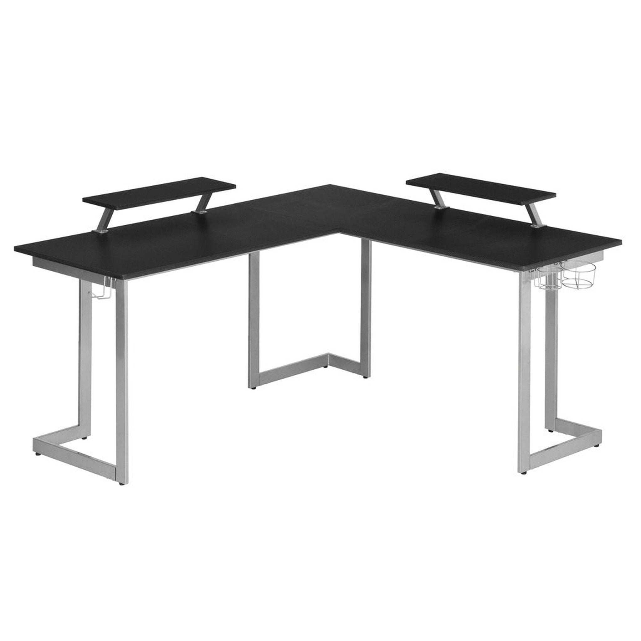 Techni Sport Warrior L-Shaped Gaming Desk, Black Techni Sport Gaming Desk