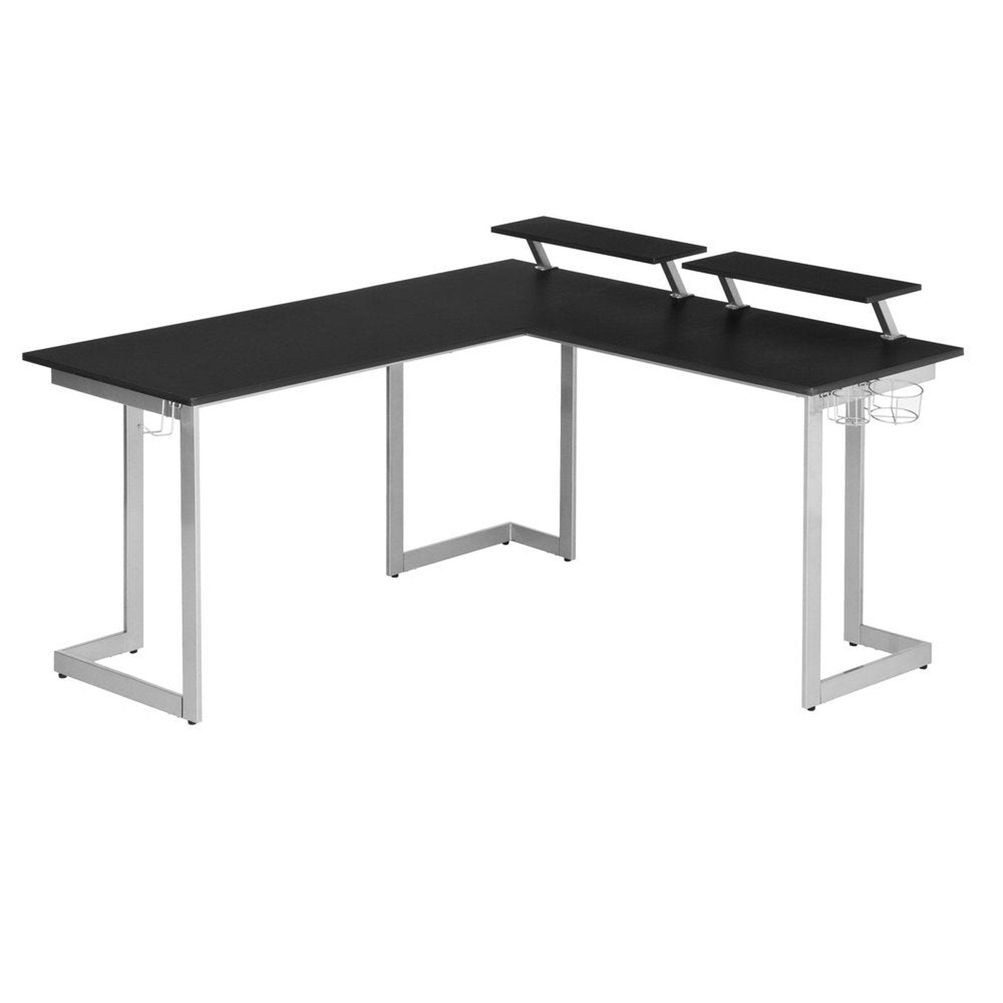 Techni Sport Warrior L-Shaped Gaming Desk, Black Techni Sport Gaming Desk