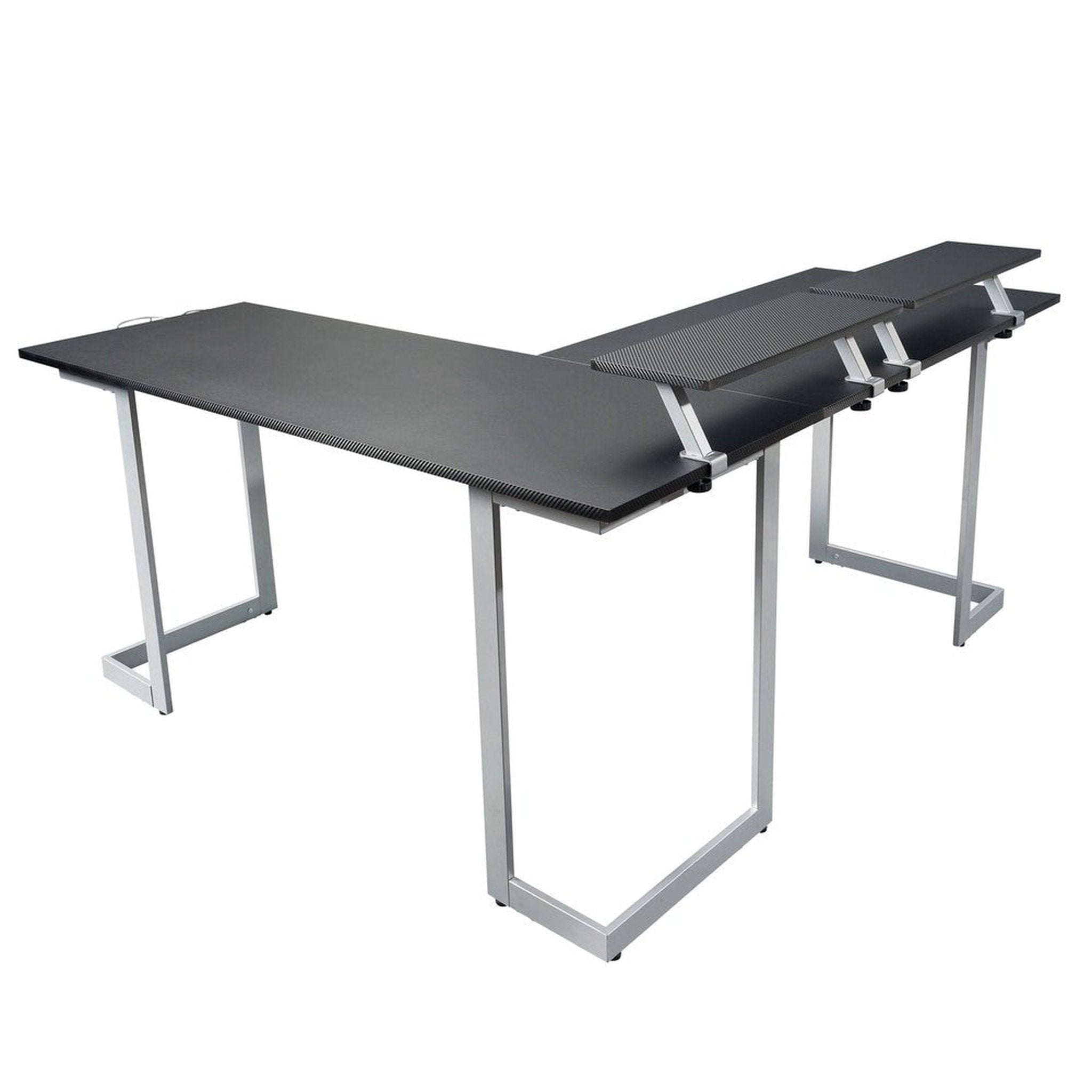Techni Sport Warrior L-Shaped Gaming Desk, Black Techni Sport Gaming Desk