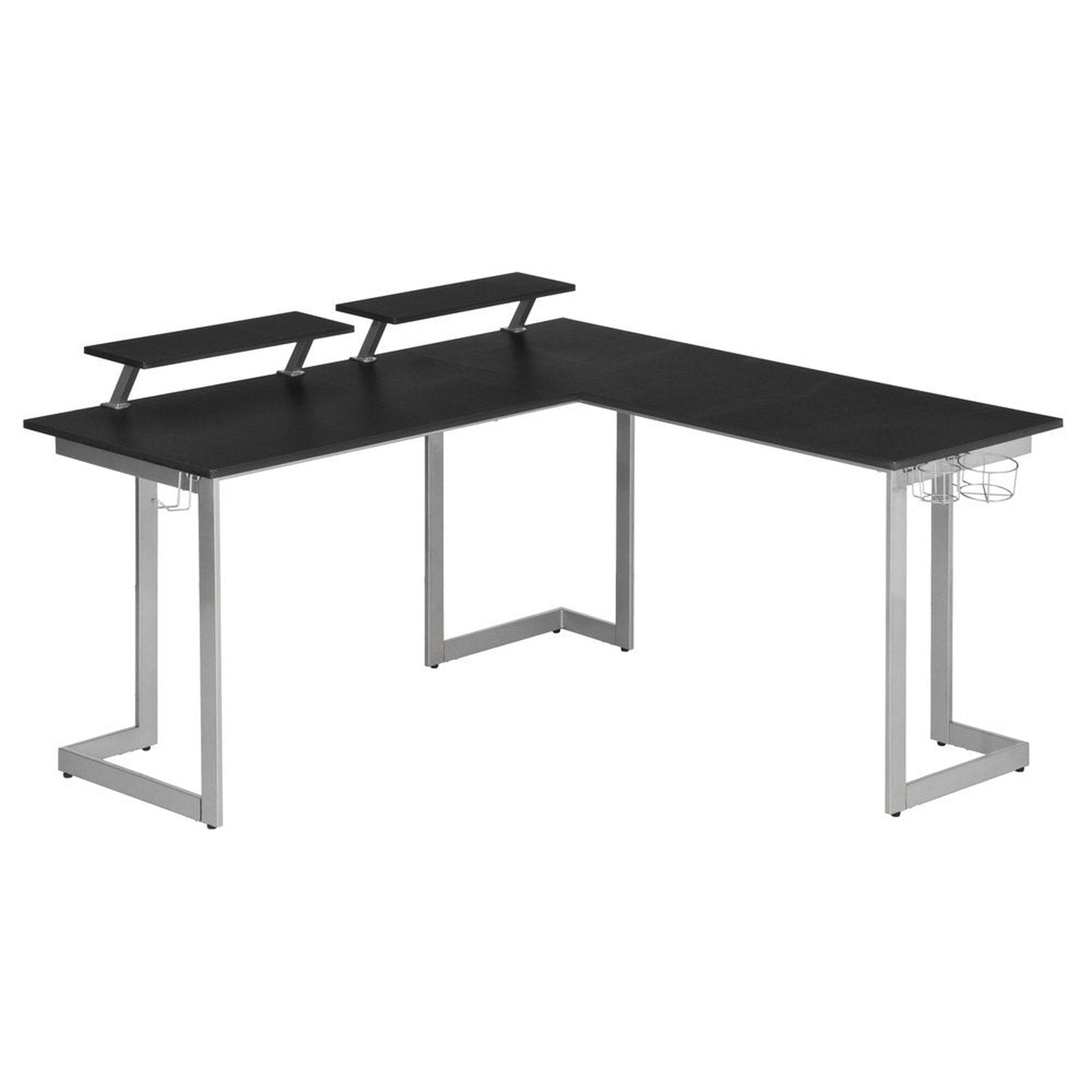 Techni Sport Warrior L-Shaped Gaming Desk, Black Techni Sport Gaming Desk