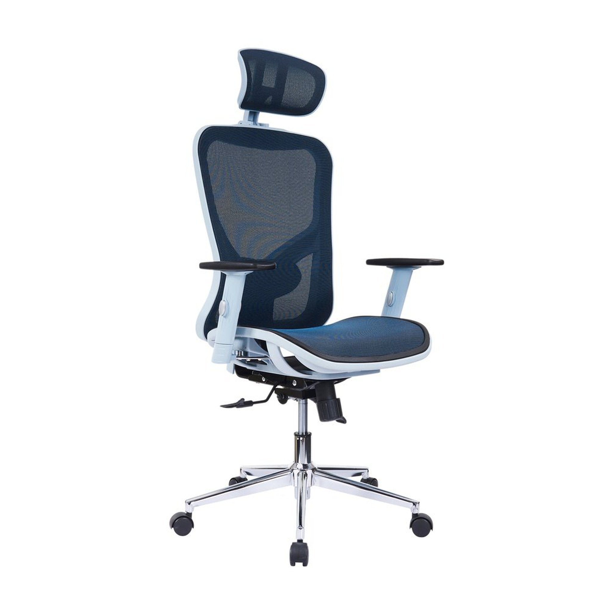 The Techni Mobili High Back Executive Mesh Office Chair with Arms, Headrest and Lumbar Support, Blue Techni Mobili Chairs