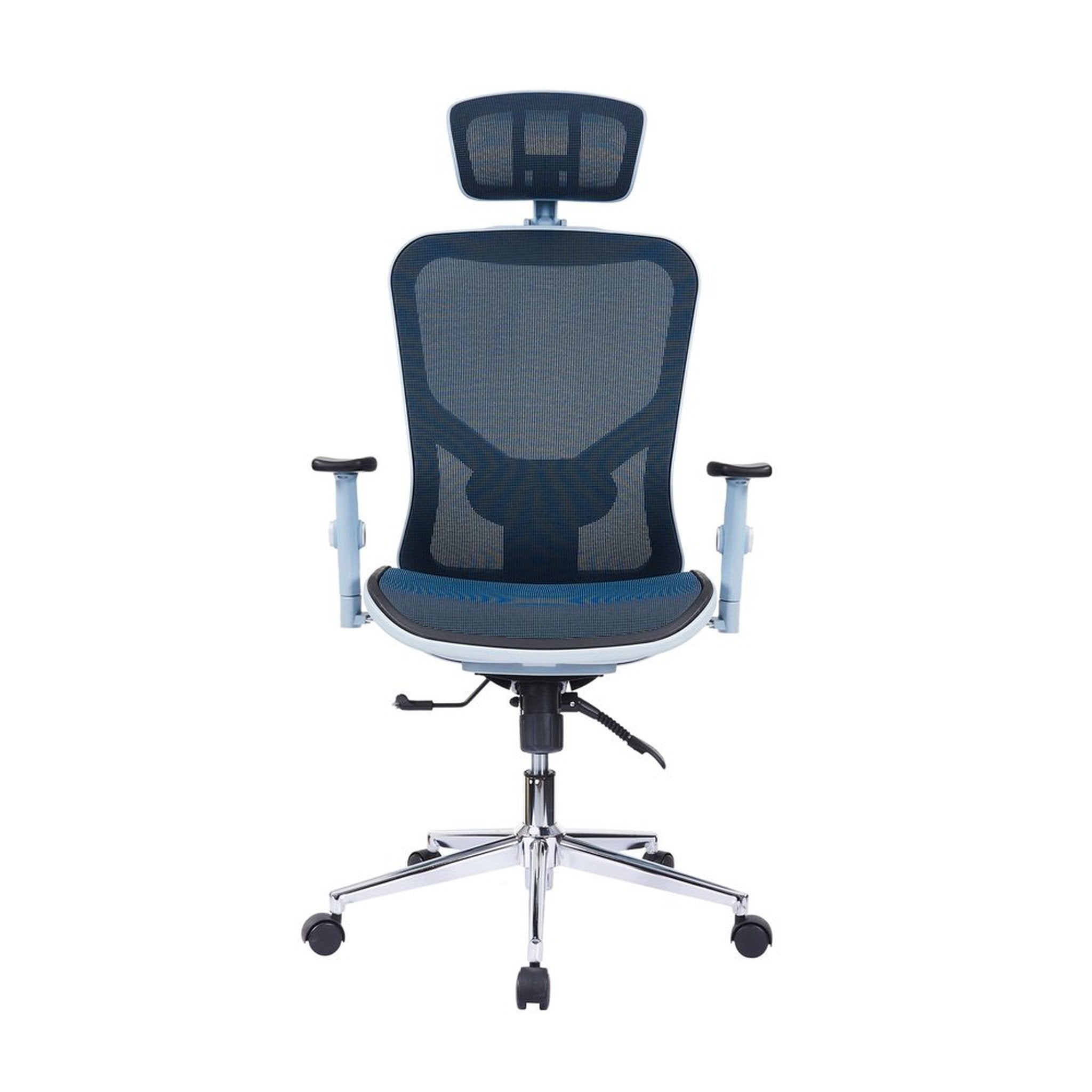 The Techni Mobili High Back Executive Mesh Office Chair with Arms, Headrest and Lumbar Support, Blue Techni Mobili Chairs