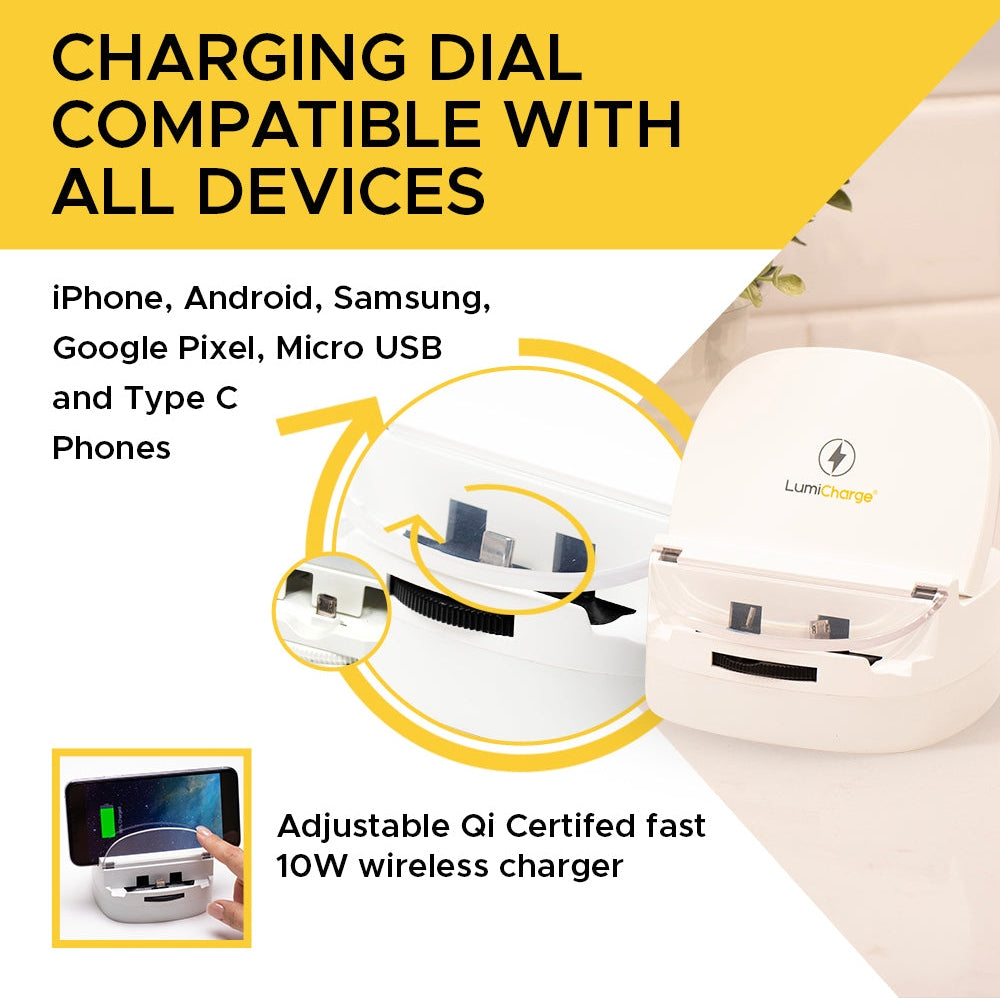 LumiCharge UD-Universal Phone Dock with Fast Wireless Charger Charging Station
