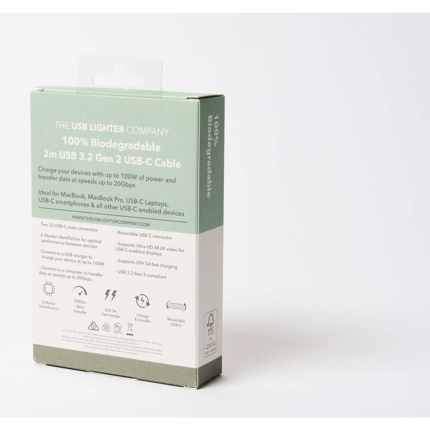 C to C - 2M - Concrete by The USB Lighter Company Power Adapters & Chargers