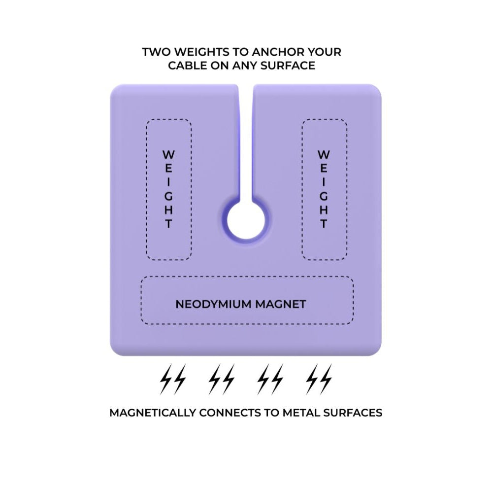 CABLE BLOCK XL - Purple 3 Pack by Function101 Cable Management