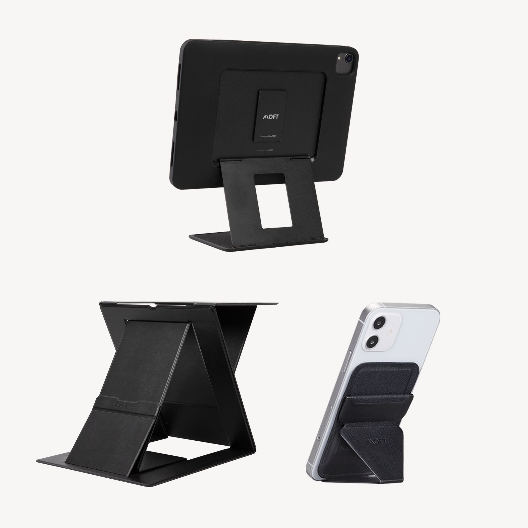 SOHO Working Set - Sit-Stand Desk & Float & Snap-On Phone Stand by MOFT Laptop Stand