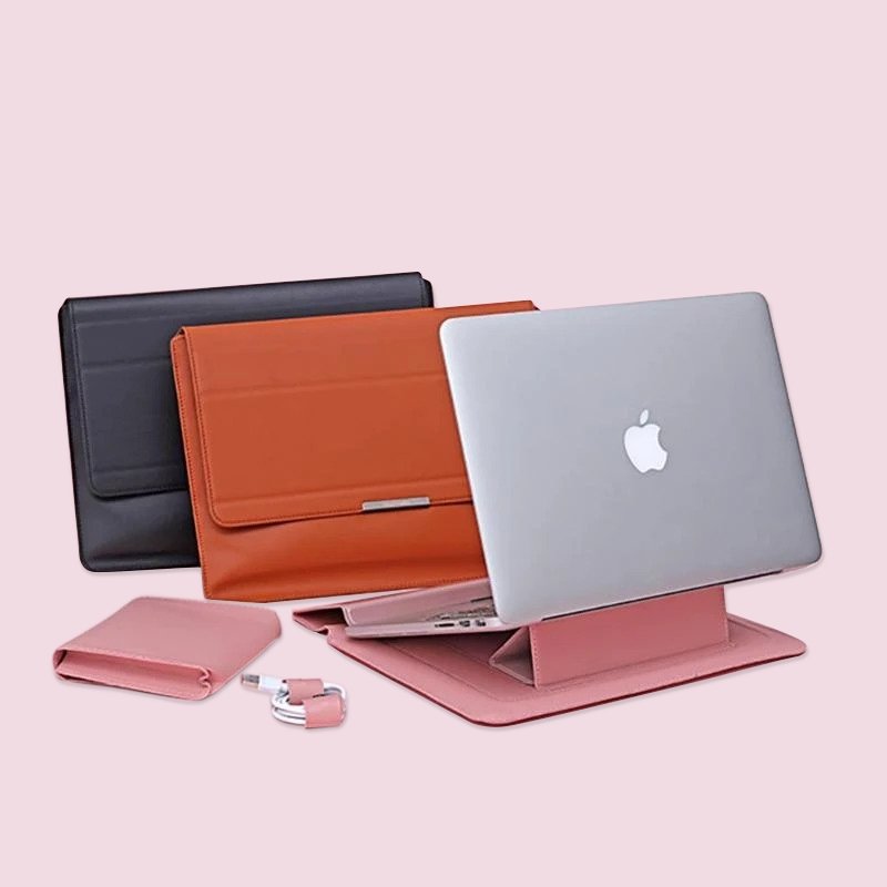 Transformable Vegan Leather Laptop Bag Set Laptop Stand by Multitasky Laptop Sleeves