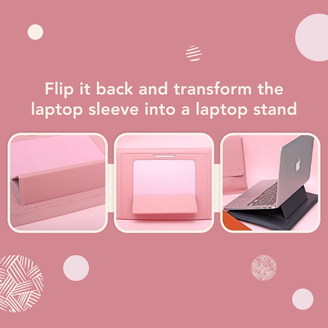 Transformable Vegan Leather Laptop Bag Set Laptop Stand by Multitasky Laptop Sleeves