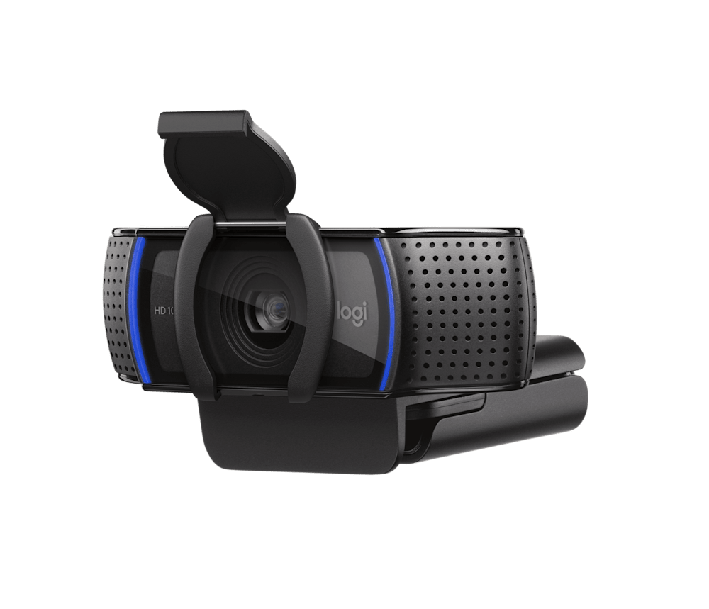 Logitech C920s Pro HD webcam side view and clip