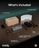 Plugable TBT-UDT3 dock with included stand, cable and power supply