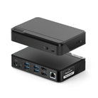 ALOGIC DUTHD universal twin HD dock in black, front and rear views