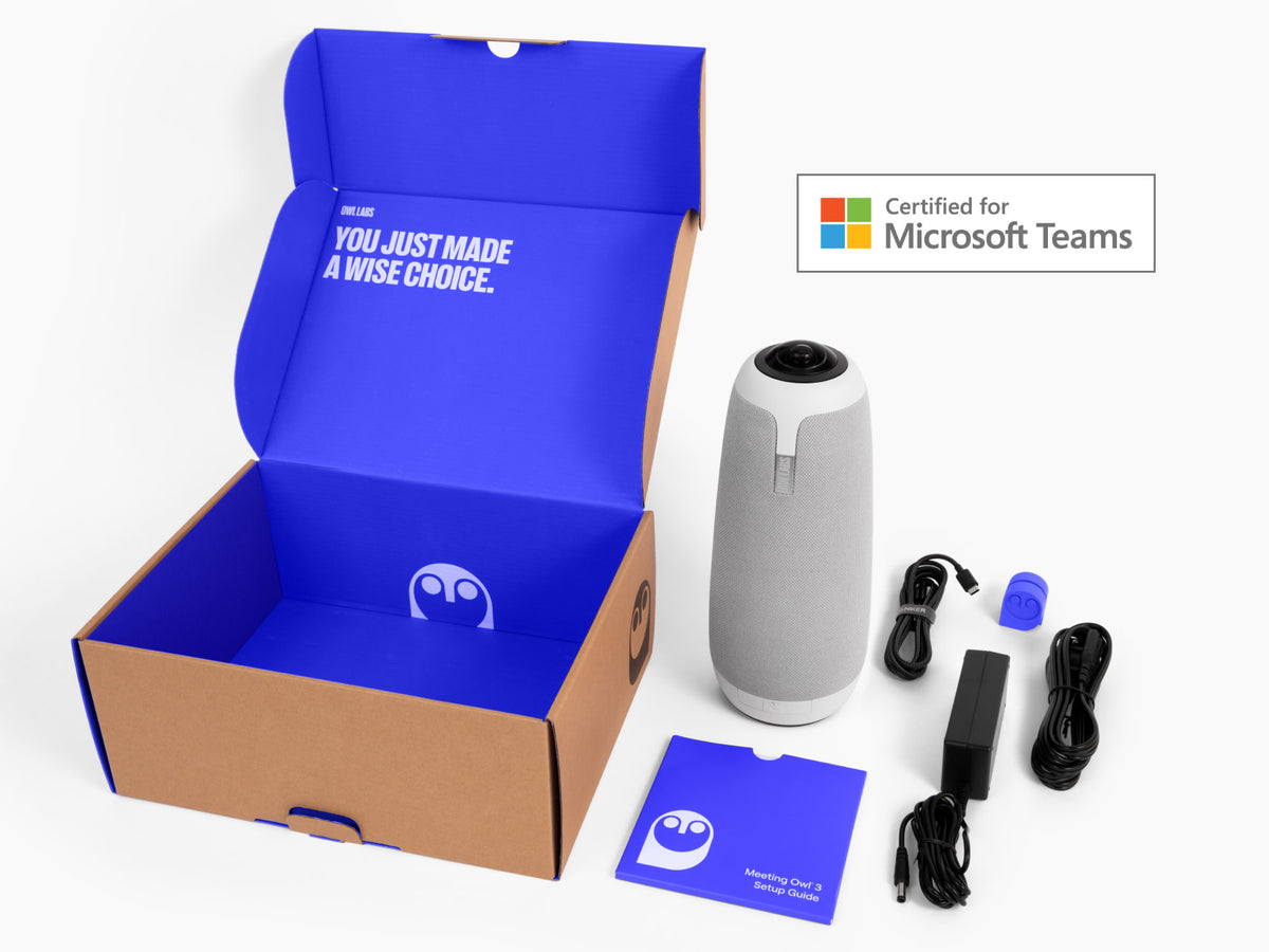 Meeting Owl 3 camera and included box contents