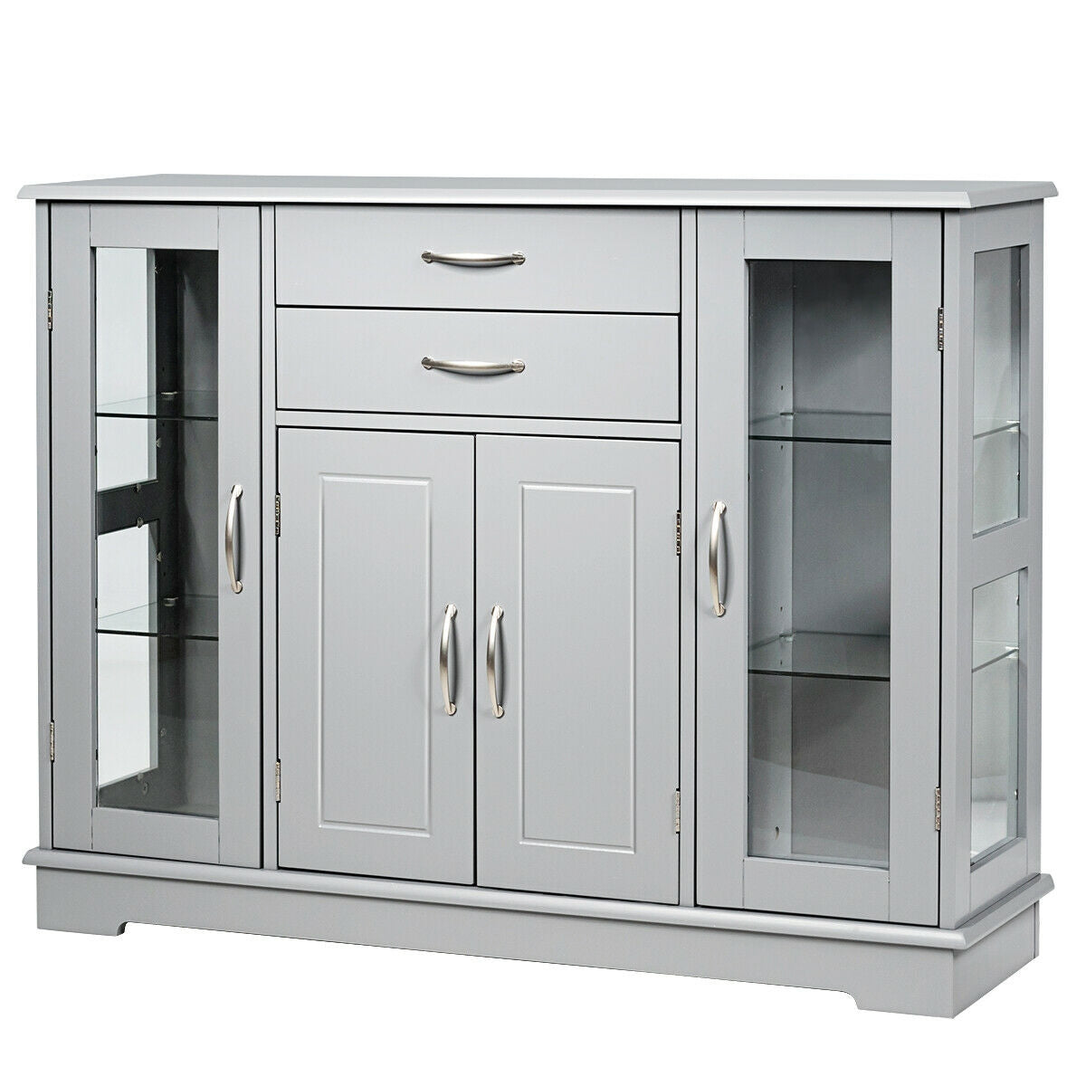 Buffet Computer Desk Buffet Server Storage Cabinet-Gray – Level Up Desks