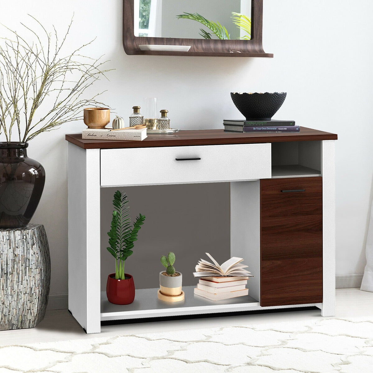 48 Inch Console Table with Drawer and Cabinet – Level Up Desks