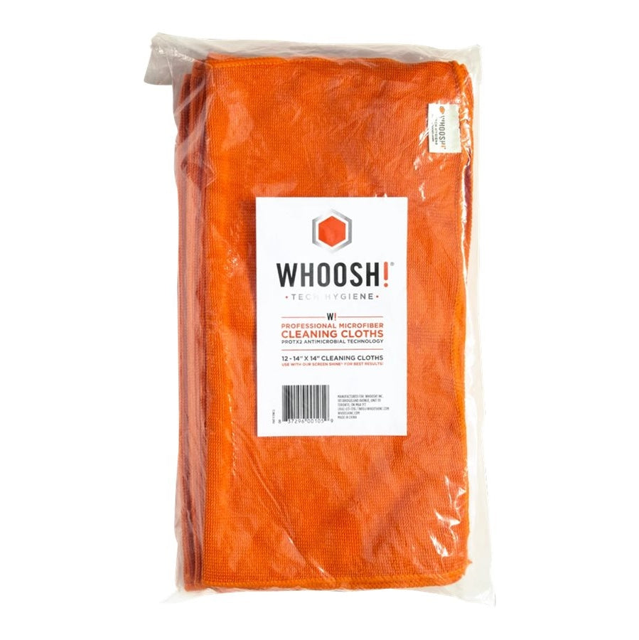 Whoosh! Antimicrobial Treated Microfiber Cloth 12 Pack XL 14in x 14in Cleaners