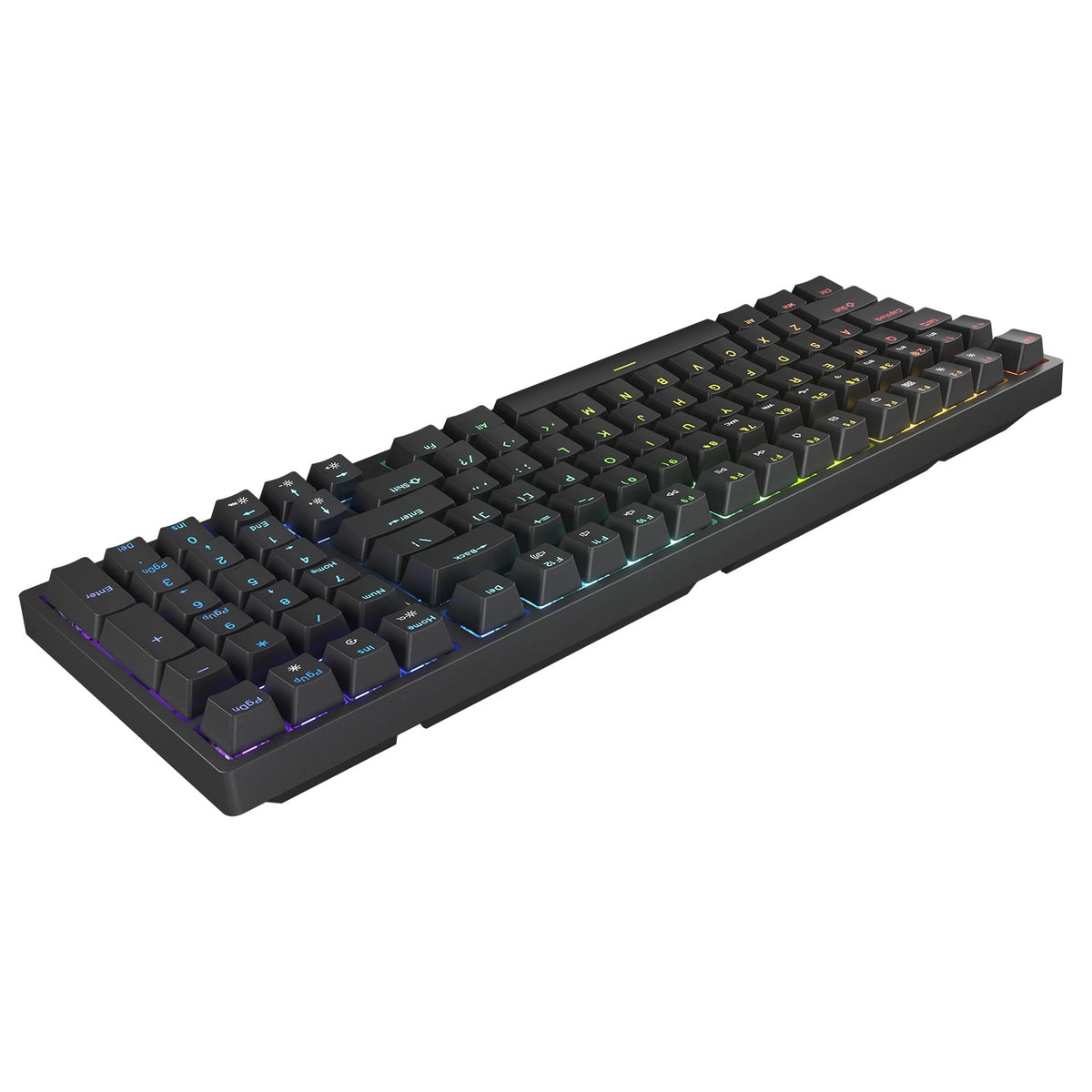 Rear three-quarter view of the Cougar Ultimus Pro wireless gaming keyboard