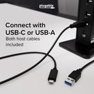 Plugable UD-3900Z host USB-C and USB-A cable connection