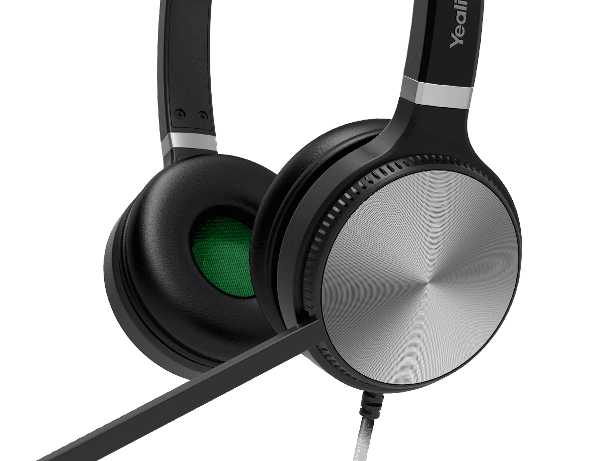 Yealink YHS36 Dual headset showing both ear cushions and boom microphone