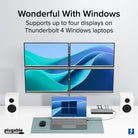 Plugable TBT-6950PD dock in a four-display Windows workstation