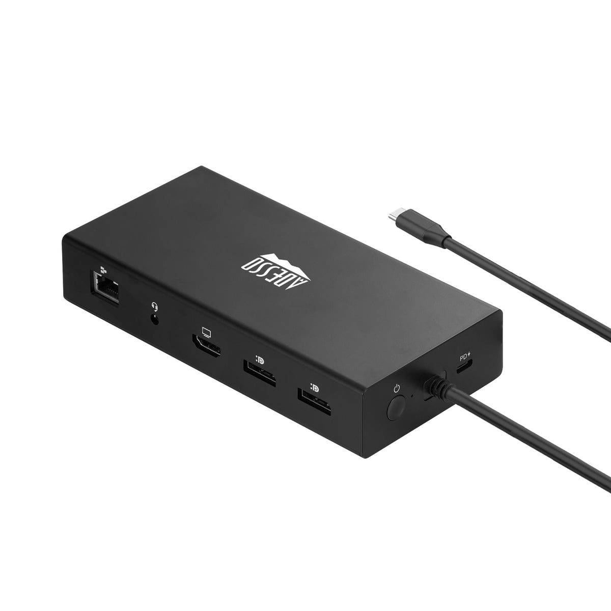 Adesso AUH-4060 black USB-C dock front and side view