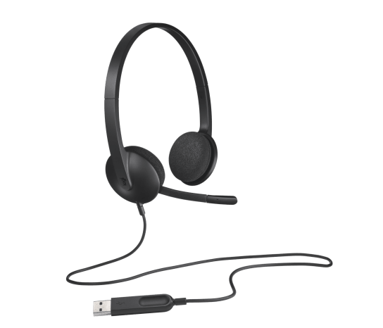 Logitech H340 black USB-A headset view 5