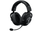Logitech PRO X black wired gaming headset in three-quarter view with microphone