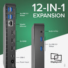 Plugable UD-3900PDZ front and rear port diagram
