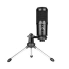 Adesso Xtream M4 black USB condenser microphone on tripod, front view