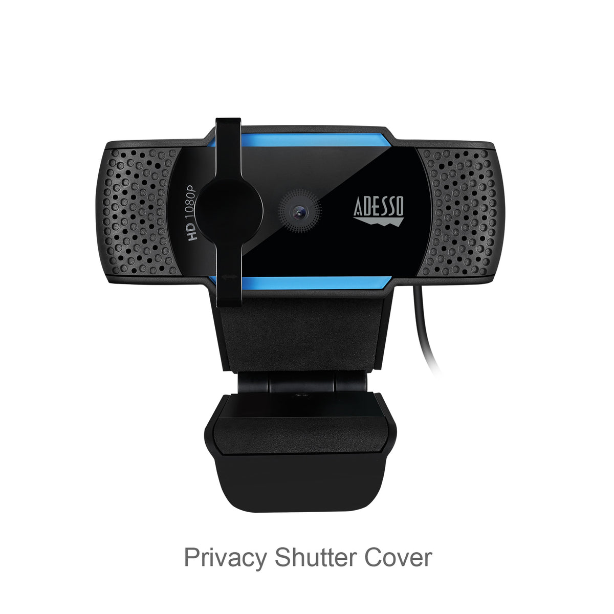 Rear view of Adesso CyberTrack H5 and privacy shutter