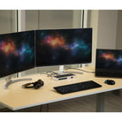 StarTech DK30A2DH dock in a dual-monitor desk setup; monitors, laptop and accessories sold separately