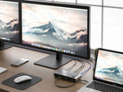 ALOGIC Turbo dock in a laptop and dual-monitor setup