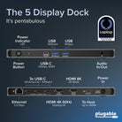 Plugable UD-7400PD front and rear port diagram