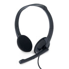 Verbatim 70721 black stereo headset with rotating microphone, three-quarter view