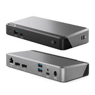 ALOGIC MX2 65W dock in Space Grey, front and rear views