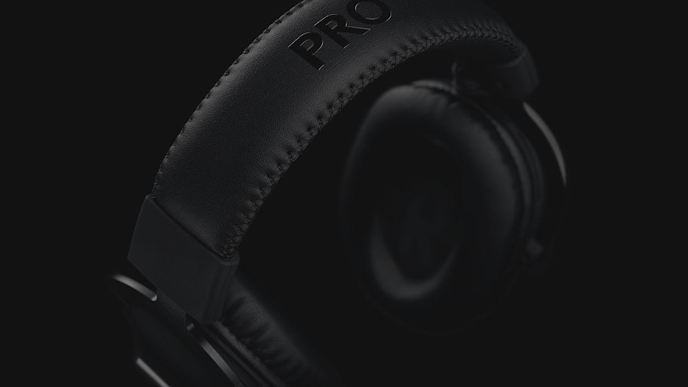 Close-up of Logitech PRO X headset headband and ear cushion