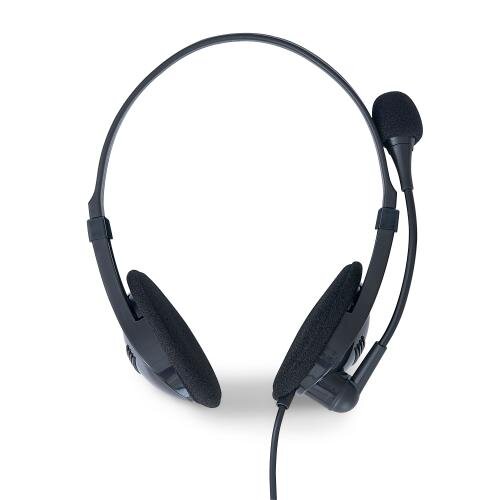 Verbatim 70723 stereo headset with flexible microphone, front view