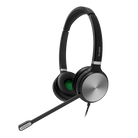 Yealink YHS36 Dual headset with two earcups and boom microphone, angled view