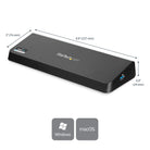 StarTech USB3DOCKHDPC dock angled top view with 8.9 by 3 by 0.9 inch dimensions