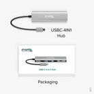 Plugable USBC-4IN1 hub and retail package