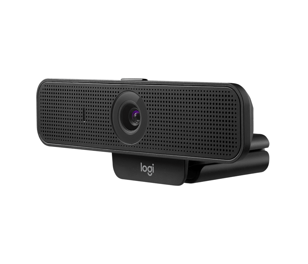 Logitech C925e webcam mounted at low angle