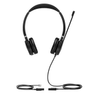 Yealink YHS36 Dual wired headset with QD-to-RJ9 cable, front view
